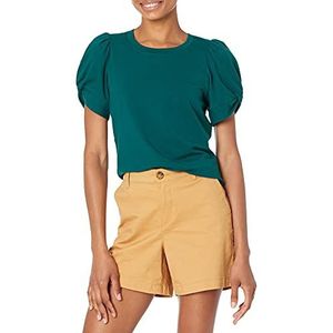 Amazon Essentials Dames Classic-Fit Twist Mouw Crewneck T-Shirt, Forest Green, X-Large