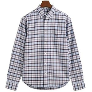 REG Classic Oxford geruit shirt, lichtblauw, 4XL