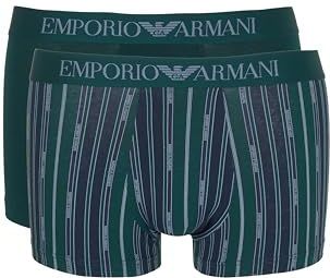 EMPORIO ARMANI Heren Classic Pattern Mix 2-Pack Trunk, Groen, L, Groen, L