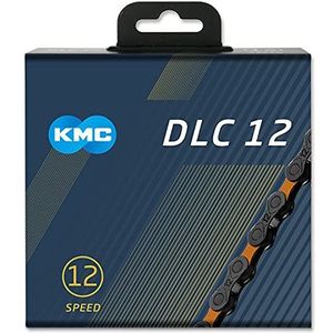 KMC Unisex's DLC 12 Speed Chain, zwart/oranje, 126 schakel