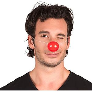 Boland 55522 Clownneus van plastic, met elastiek, 24 stuks, rood, super grip, leuk voor themafeest, carnaval