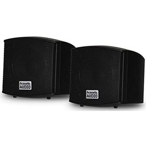 Acoustic Audio by Goldwood AA321B Monteerbare Indoor Boekenplank Luidsprekers Paar, Zwart
