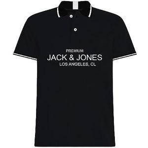 JACK & JONES Poloshirt voor heren, zwart, XL