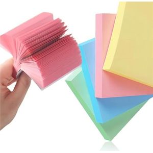 KKNE Post-It notities, 4 sets à 100 posits voor boeken, 400 gekleurde posit-vellen, 76 x 76 mm, voor kantoor en studenten, zelfklevende notities voor to-do-lijsten en herinneringen