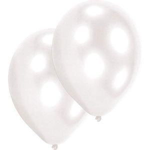 Amscan INT995534 - Latexballonnen Pearl White, 50 stuks, diameter ca. 27,5 cm, ballonnen