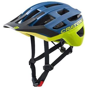 Cratoni Helmets AllRace Fietshelm voor volwassenen, uniseks, blauw-geel, S-M 52-57