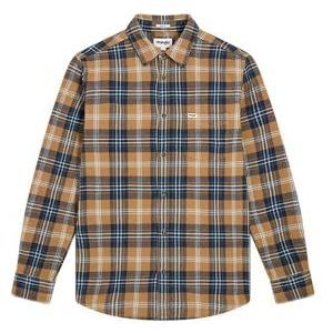 Wrangler Heren 1 x shirt, Dijon, L, Dijon, L