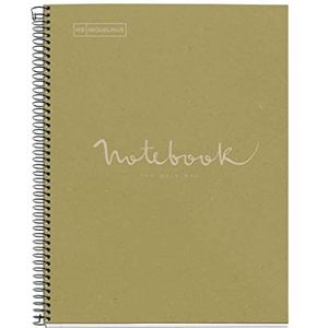 MiQUELRIUS notitieboek Emotions, 100% gerecycled, 1 gekleurde strepen, A4, 80 vellen, gelinieerd, 7 mm, papier 80 g, 4 gaten, kartonnen omslag, groen