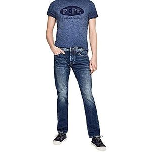 Pepe Jeans Cash Straight Jeans voor heren, Blauw (Medium Gebruikt Denim 000), 33W / 32L