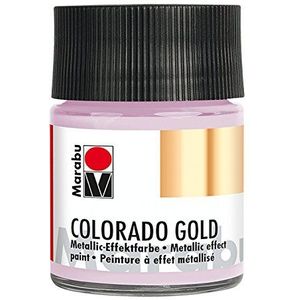 Marabu 12640005756 Metallic effectverf, Colorado Gold sering, zilver, 50 ml, op waterbasis, lichtecht, weerbestendig, sneldrogend, voor kwasten en stippen op absorberende ondergronden