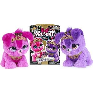 Present Pets, 6061363 Princess Puppy, interactief pluche dier met meer dan 100 geluiden en acties (stijl kan variëren), kinderspeelgoed voor meisjes vanaf 5 jaar