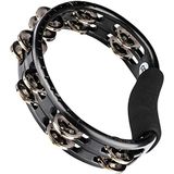 Meinl Percussion TMT1BK Tambourine (ABS-plastic) met stalen klemmen (2 rijen) - handmodel, zwart