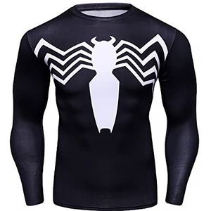 TIMWOODER Men's Compression Shirt, Soft Long Sleeve 3D Print Fitness Sports Running Gym T-Shirt