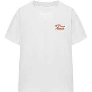mandarin creative ltd Toy Story Pizza Planet dames T-shirt, wit, klein, Wit, S