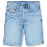 Diesel - Denim Shorts - Blauw - Ritssluiting - Logo Patch - Distressed Effecten