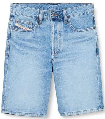Diesel - Denim Shorts - Blauw - Ritssluiting - Logo Patch - Distressed Effecten