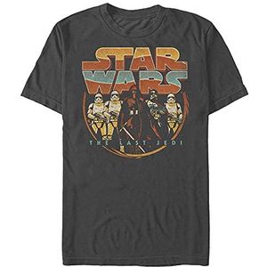Star Wars Uniseks retro stijl organisch T-shirt met korte mouwen, Melange Black, M