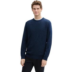 TOM TAILOR heren trui, 15975 - Navy Tonal Mouline, XXL