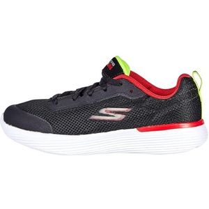 Skechers Go Run 400 V2 Omega Sneakers voor jongens, Zwart Rood Textiel Lime Trim, 35 EU
