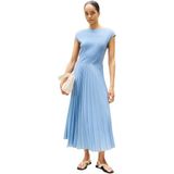 Tommy Hilfiger - Damesjurk - Blauw - Rib Midi Fit & Flare