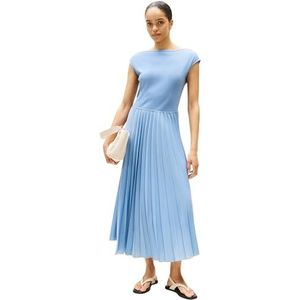 Tommy Hilfiger - Damesjurk - Blauw - Rib Midi Fit & Flare