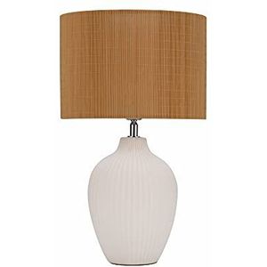 Pauleen 48231 Timber Glow tafellamp max. 20 watt beige, wit bamboe, keramiek E27