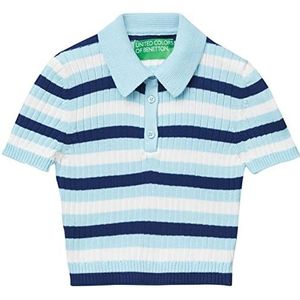 United Colors of Benetton Poloshirt M/M 1298E300H trui, meerkleurig gestreept, blauw en wit 1Y9, L dames, Meerkleurig gestreept blauw en wit 1Y9, L
