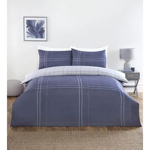 Rapport Home - Kingblue - Dekbedovertrekset - Zacht Microvezel - Gingham Ontwerp