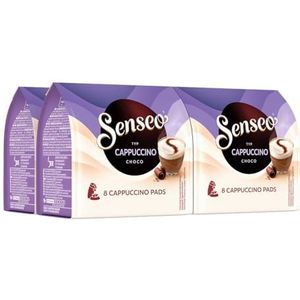 SENSEO Koffiepads Cappuccino Choco (32 Pads - Cappuccino Choco Pads voor SENSEO Koffiepadmachines - Cappuccino met Chocolade Smaak) - 4 x 8 Pads