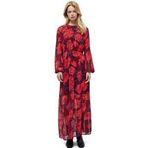 Minus Vistia jurk voor dames, pastelrode roos print, 14