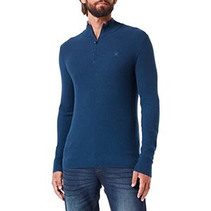 Hackett London Heren Textured HZIP Cardigan Sweater, Ensign Blue, 3XL