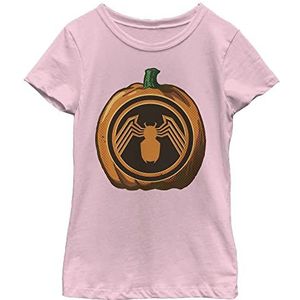 Marvel Venom Symbool Halloween Pumpkin Girls Standard T-shirt, Light Pink, X-Small, roze, XS