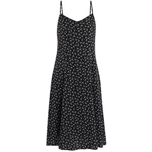 myMo Esha midi-jurk voor dames, met bloemenprint, zwart, M
