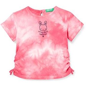 United Colors of Benetton T-shirt voor meisjes en tieners, Pink Tie Dye 849, 12 Maanden