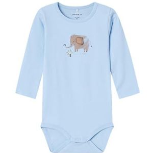NAME IT Babyjongens Nbmhannon Ls Body Box body met lange mouwen, blauw, 56 cm