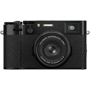 Fujifilm X100VI compacte digitale camera 40 MP, X-Trans CMOS 5 HR, IBIS, lens 23 mmf2, films 6,2 K 30P, hybride zoeker, LCD-display, 3 inch (3 inch), draaibaar touchscreen, zwart