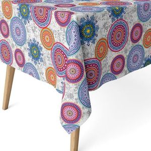 ECOMMERC3 Vlekafstotend tafelkleed voor rechthoekige tafel, afmeting 140 x 140 cm, vuilafstotend tafelkleed, extra zacht en waterdicht, lila
