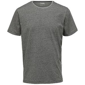 SELETED HOMME Heren SLHASPEN Mini STR SS O-Neck Tee W NOOS T-shirt, zwart/stripes: lichtgrijs, M, zwart/strepen: lichtgrijs, M