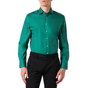 Seidensticker Men's Shaped Fit Shirt met lange mouwen, groen, 45, groen