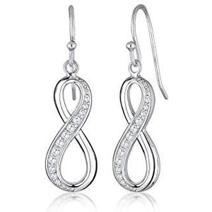 Elli Damesoorbellen Infinity oneindigheid 925 sterling zilver, Facetgeslepen, Zirkonia