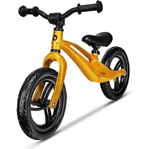 LIONELO Bart crossfiets voor kinderen tot 30 kg, schadebestendig magnesium frame, 12"" wielen, tubeless foam banden EVA, voorgevormde voetsteun, verstelbare zitting en stuur, draagbeugel