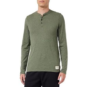 JACK&JONES Heren JACHENLEY LS shirt met lange mouwen, donkergrijs melange, L