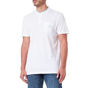 TOM TAILOR Uomini Serafino T-shirt met borstzak 1031580, 20000 - White, M