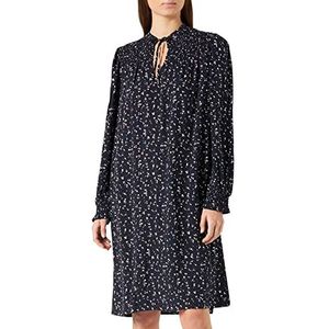 s.Oliver Dames viscose jurk met smok-details, blauw, 38