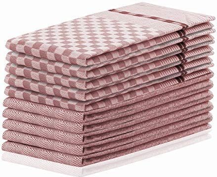 DecoKing - Louie - Theedoeken - Oudroze - Katoen - Set van 10