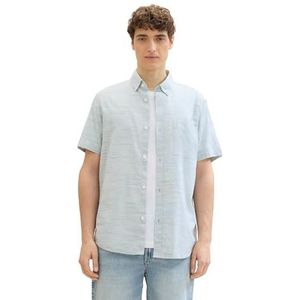 TOM TAILOR Denim heren overhemd, 35475 - Witte Marinegroene structuur, XXL