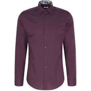 Seidensticker - Zakelijk Overhemd - Lila - Slim Fit - Strijkvrij - Lange Mouwen - 100% Katoen