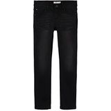 NAME IT NKFSALLI Slim Fleece Jeans 6236-AN P, zwart denim, 128 cm