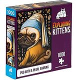 Exploding Kittens Puzzel - Pug with a Pearl Earring - 1000 stukjes - Engels - voor Volwassenen