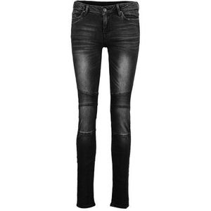 edc by ESPRIT Skinny jeans voor dames in bikerlook, zwart (black dark wash 911), 29W / 32L